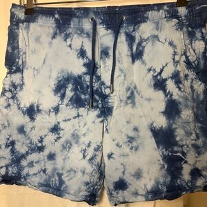 American Eagle Outfitters Blue Tie-Dye Swim Trunks